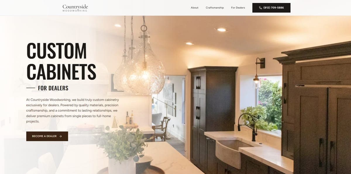 Website we designed for Woodworking Business — custom layout showcasing their services