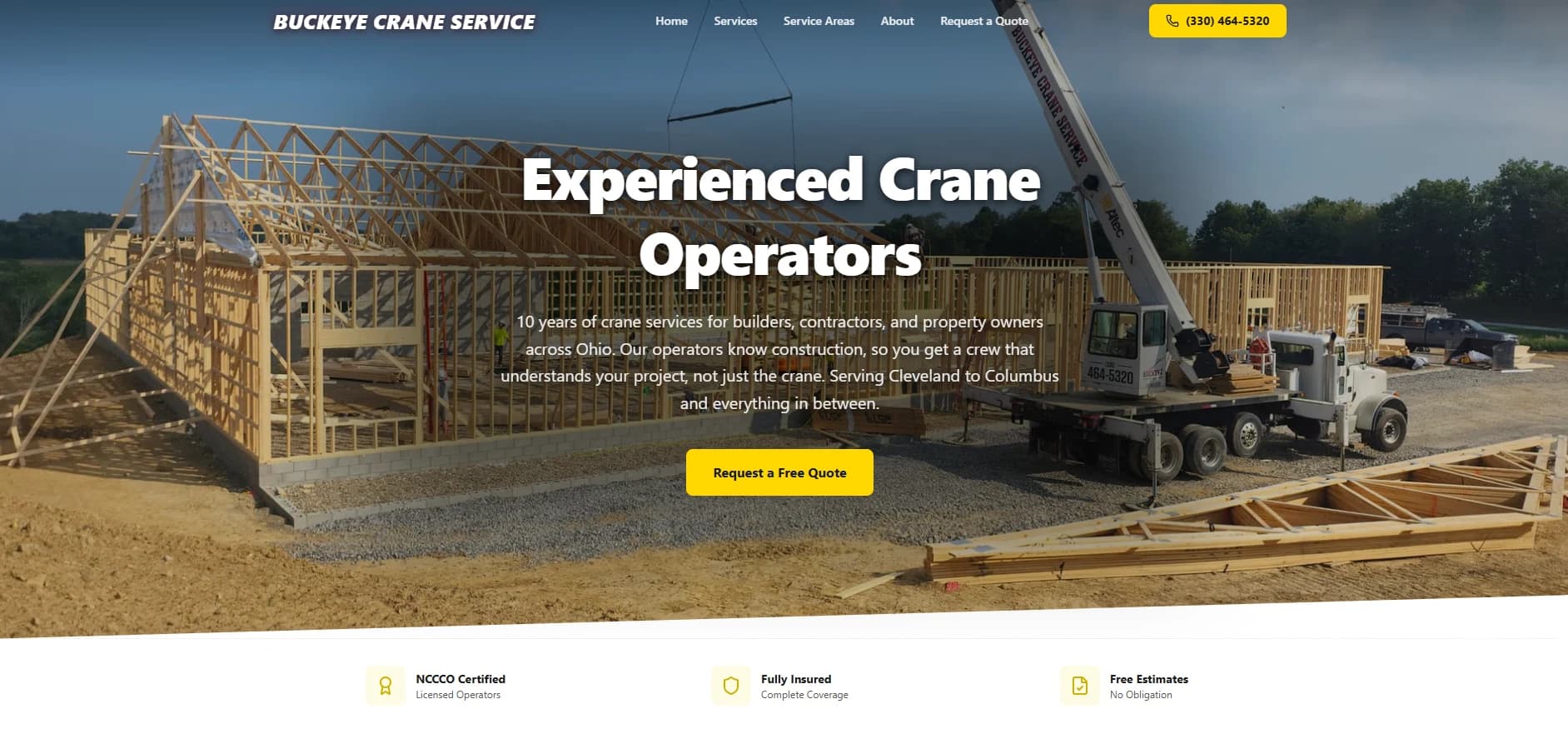 web design for crane services