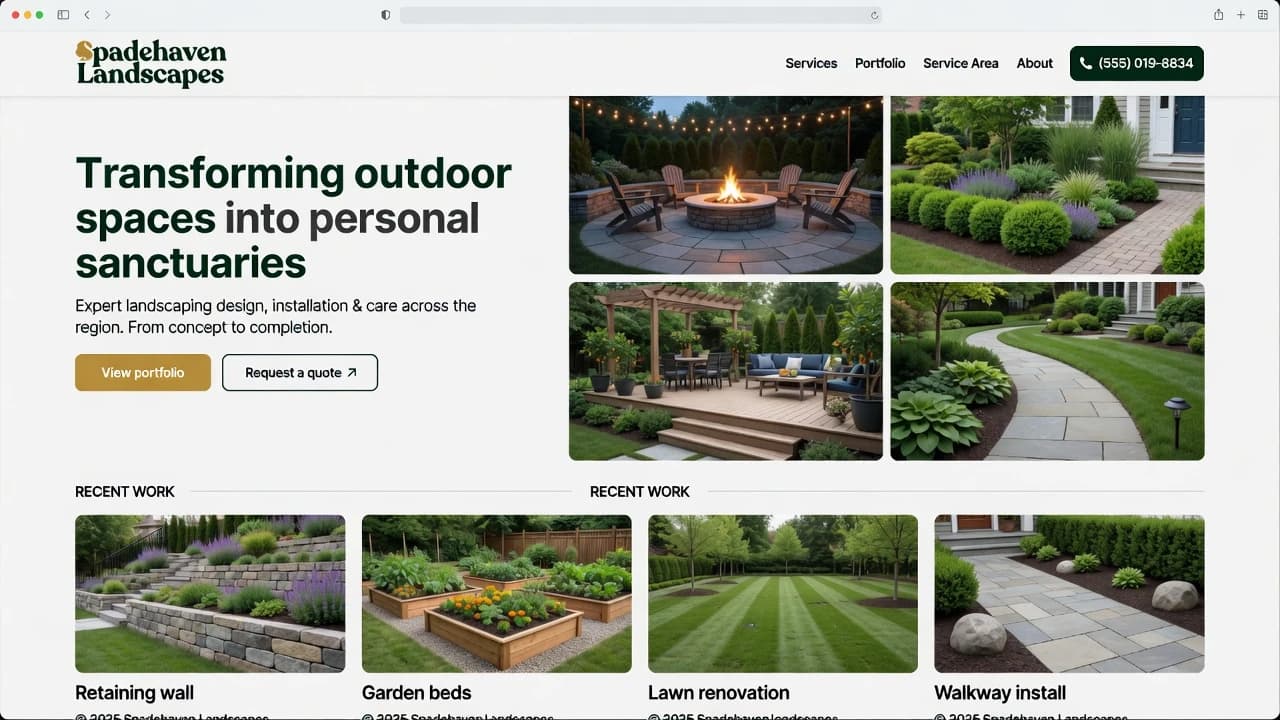 web design for landscaping companies