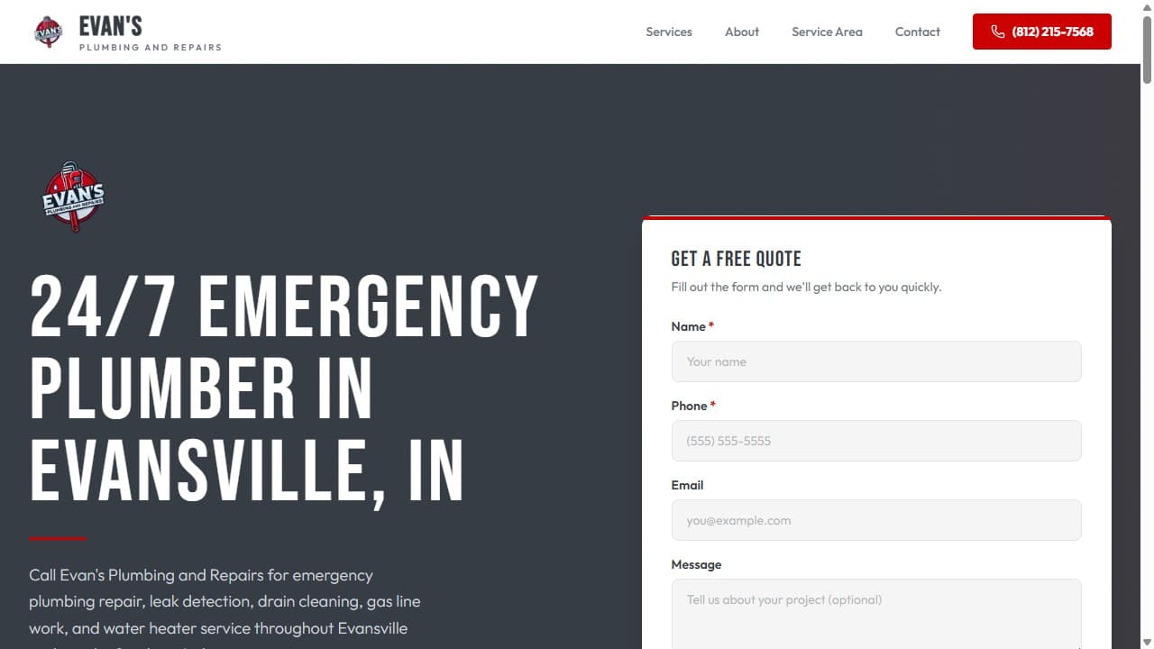 web design for plumbing company