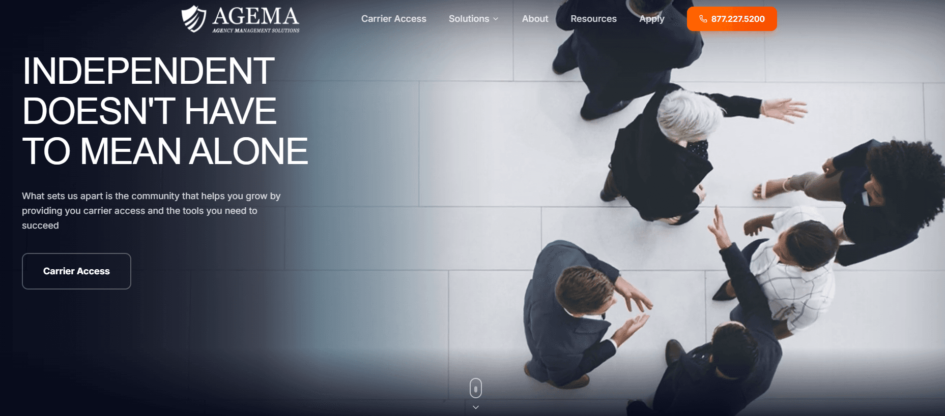 Custom website for AGEMA Agency Management Solutions — insurance services