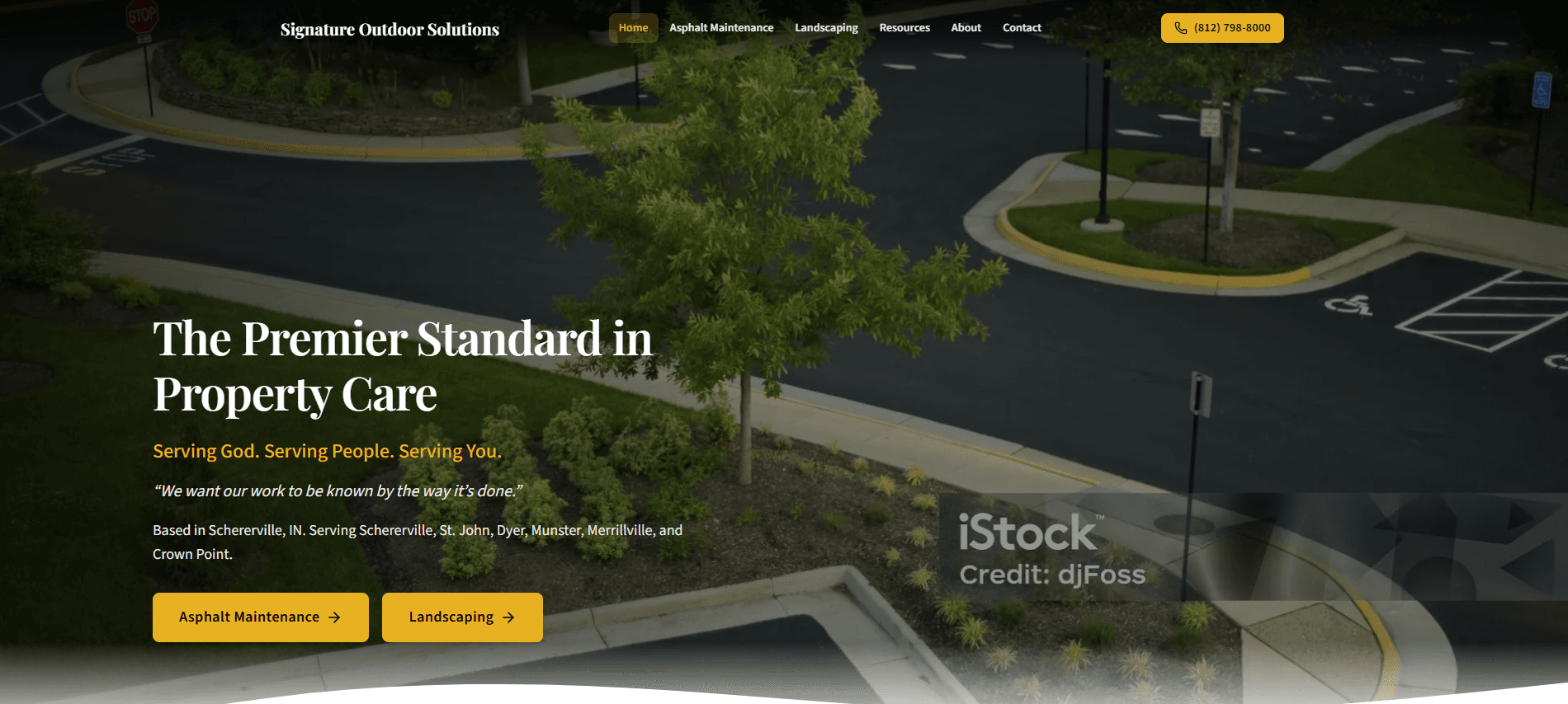 Custom website for Signature Outdoor Solutions - landscaping services