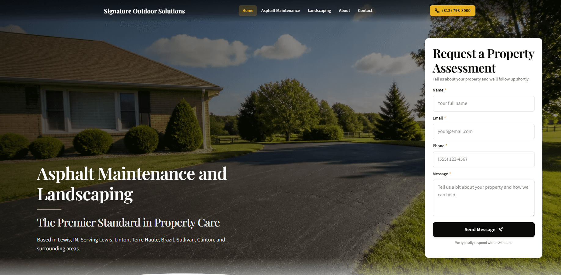 Custom website for Signature Outdoor Solutions - landscaping services